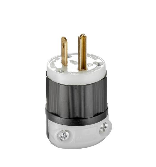 Compra clavija recta blanco/negro 15a 125v, productos industriales y electricos en Edemco Colombia, insumos electricos