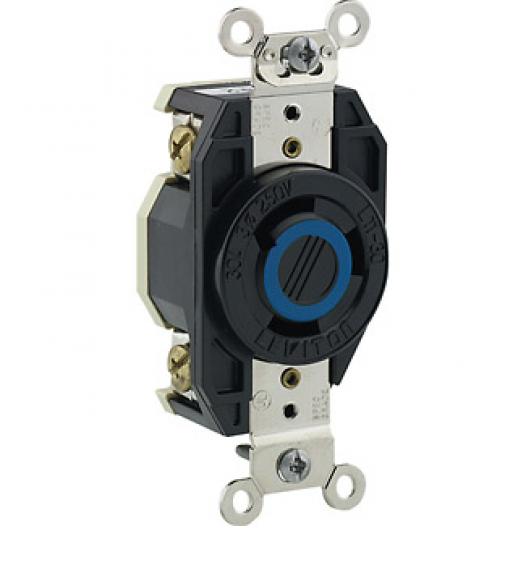 Compra Toma de incrustar 30A 250V 3 polos 3 hilos leviton, productos industriales y electricos en Edemco Colombia, insumos electricos, redes electrica